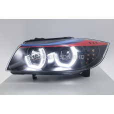 BMW E90 05-12 Black Projector Headlamp w Crystal Bar ( M Style Eyelid )
